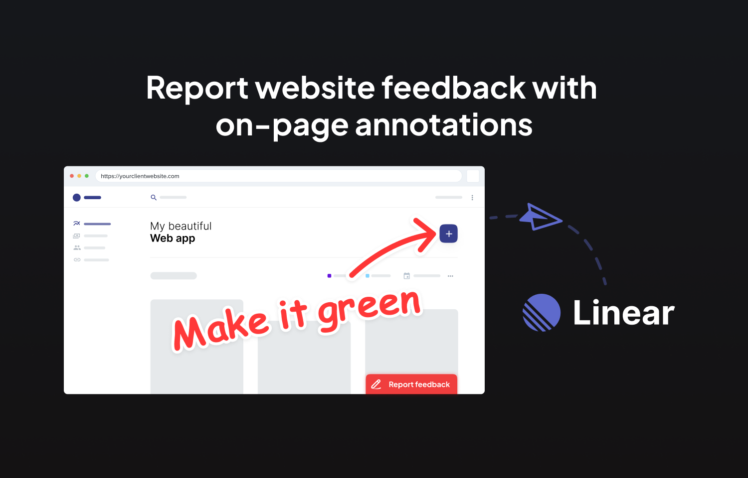 Report website feedback to Route5 with on-page annotations