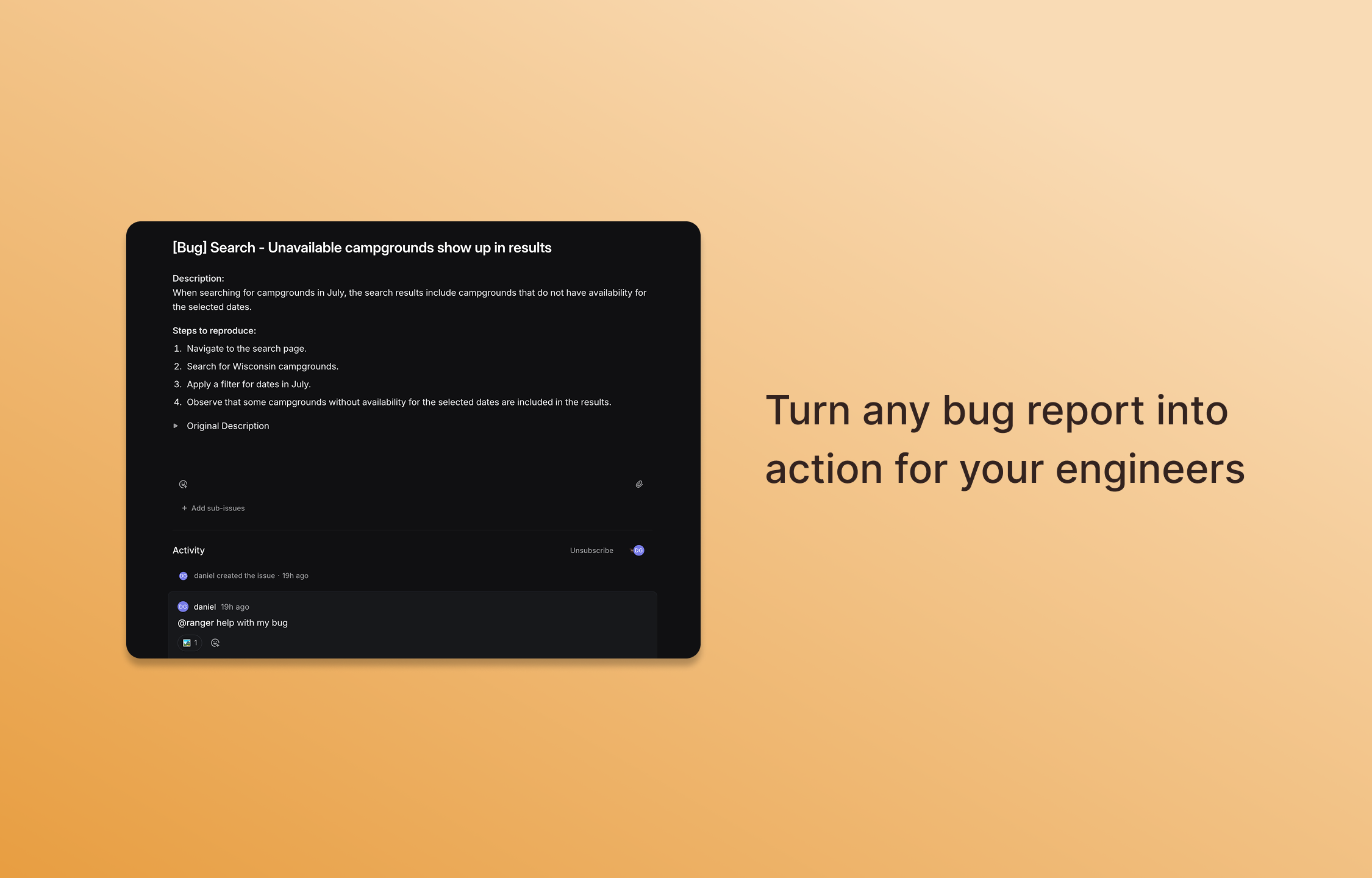 asking ranger to help with a bug report in Route5
