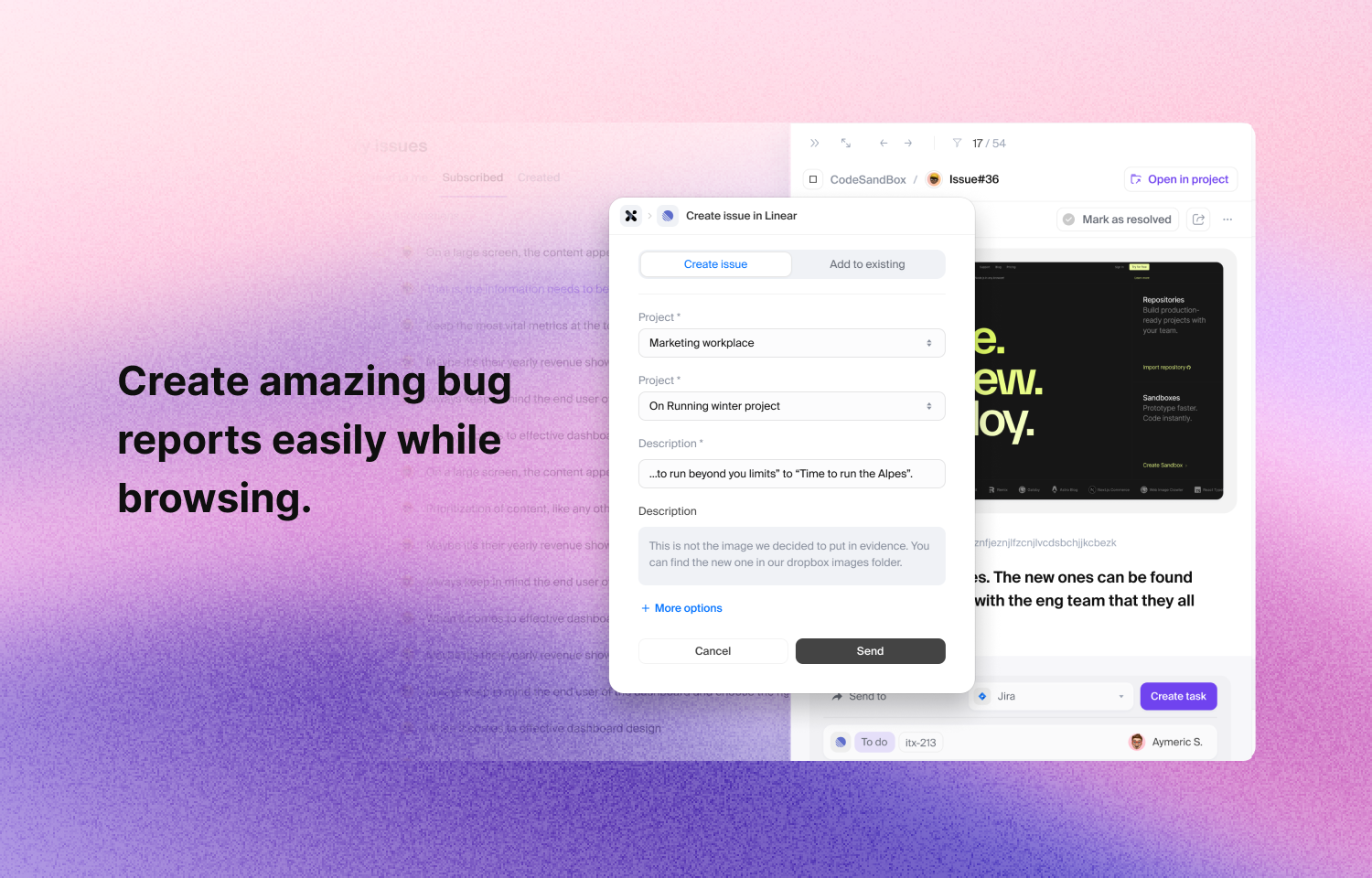 Creation of bug reports in Route5 from Iteration X