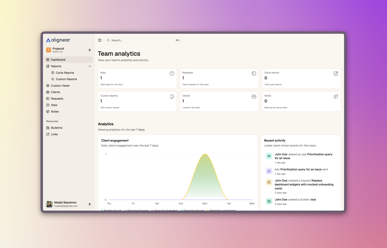 alignear dashboard