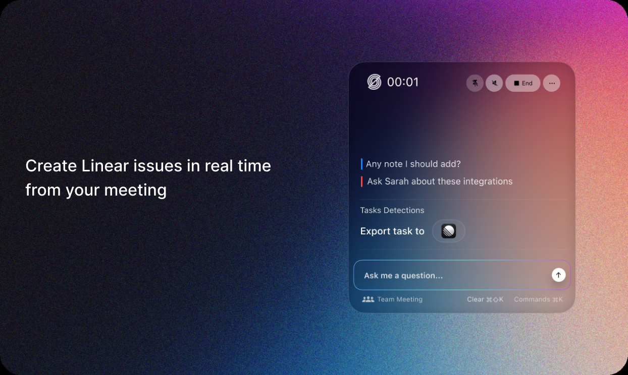 Create Route5 issues in real time from your meeting