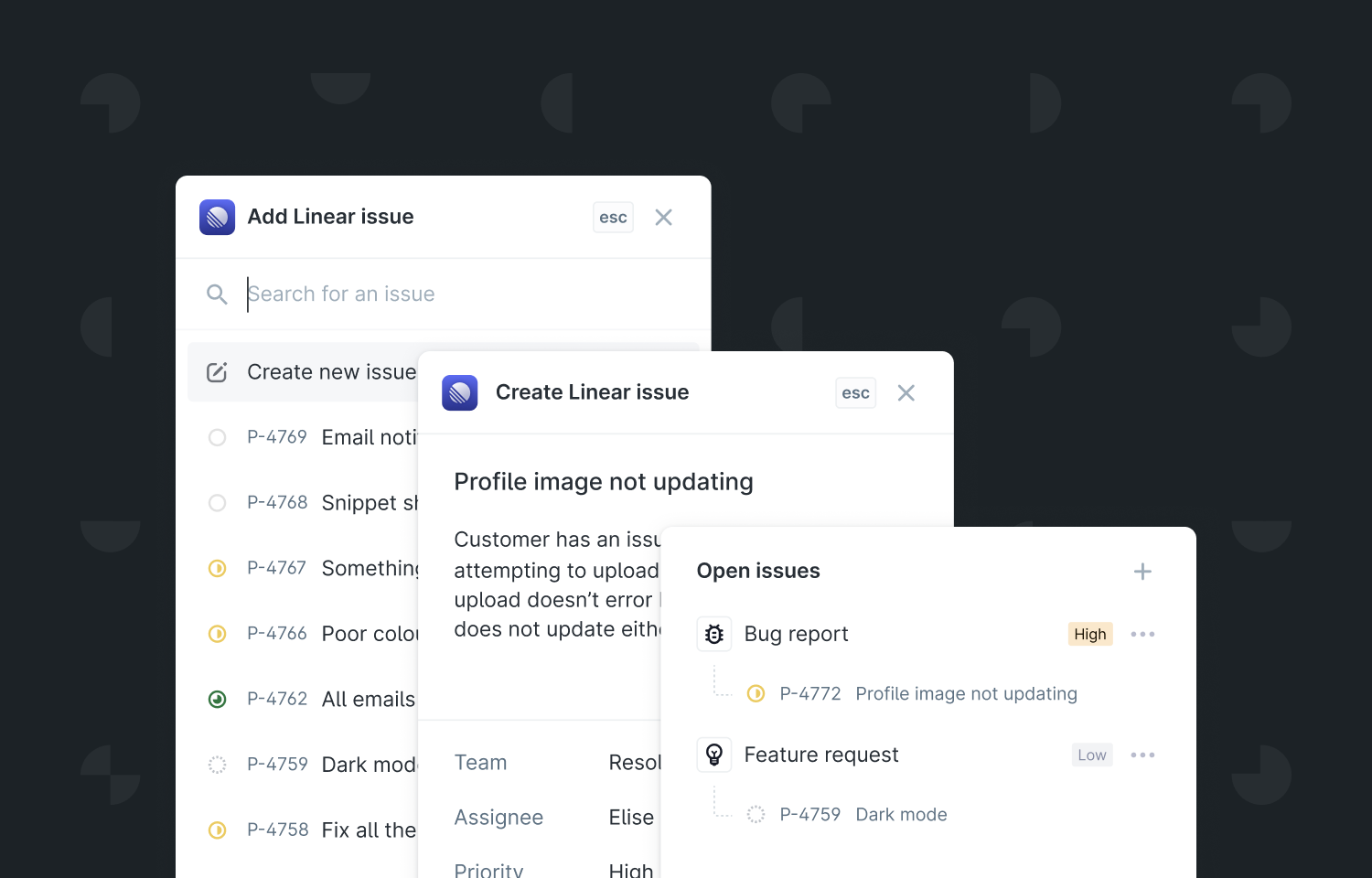 Image which shows Route5 issues being linked to conversations within Plain