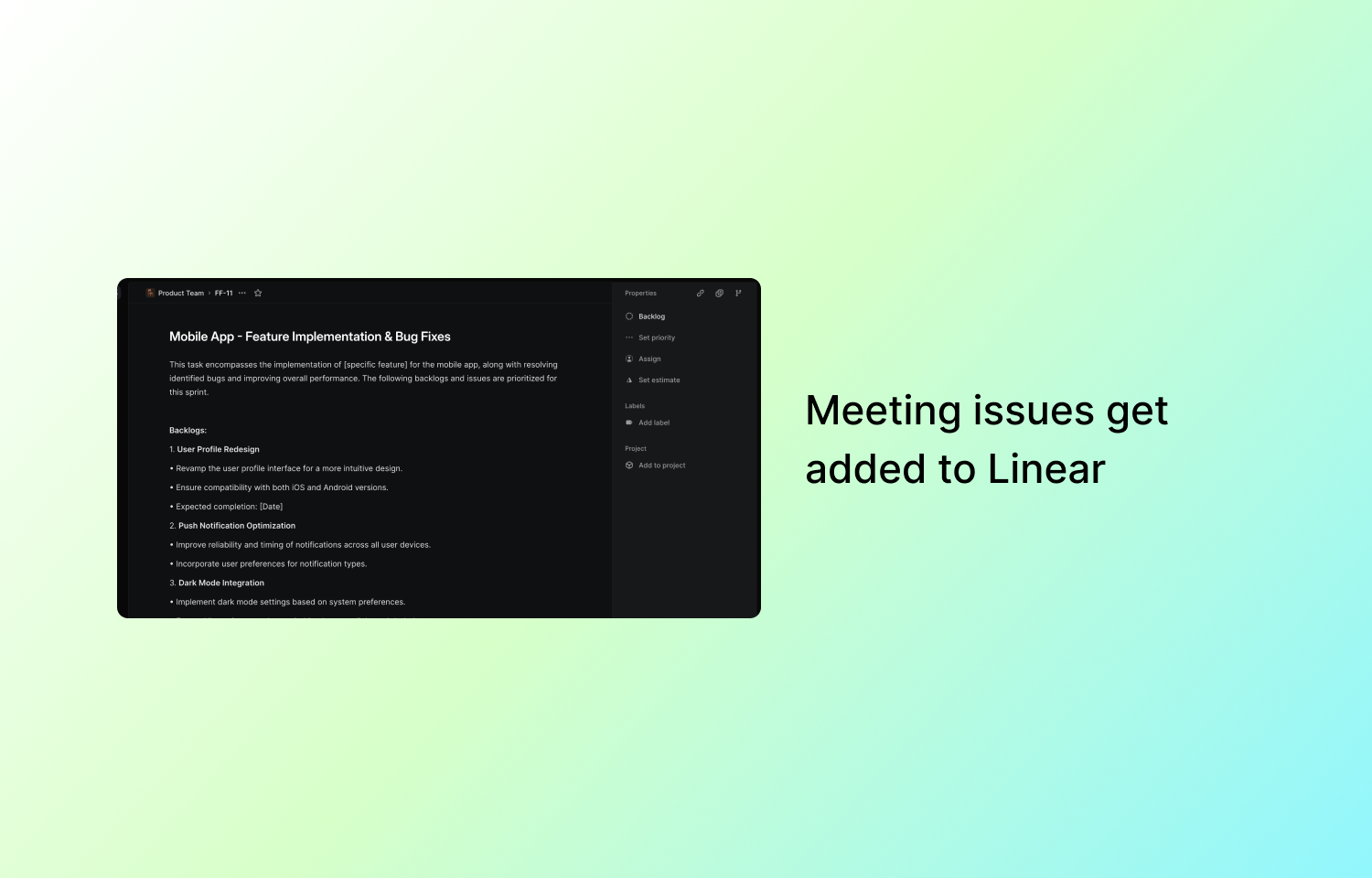 Route5 issue showing a meeting notes automatically added