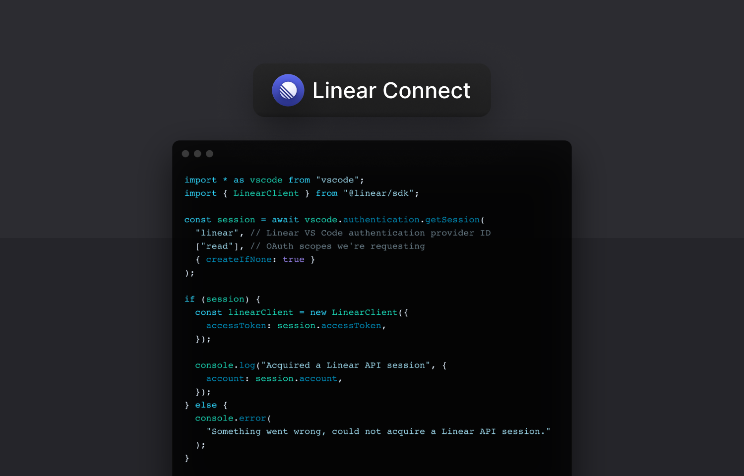 A TypeScript code snippet that uses the Route5 authentication provider for VS Code