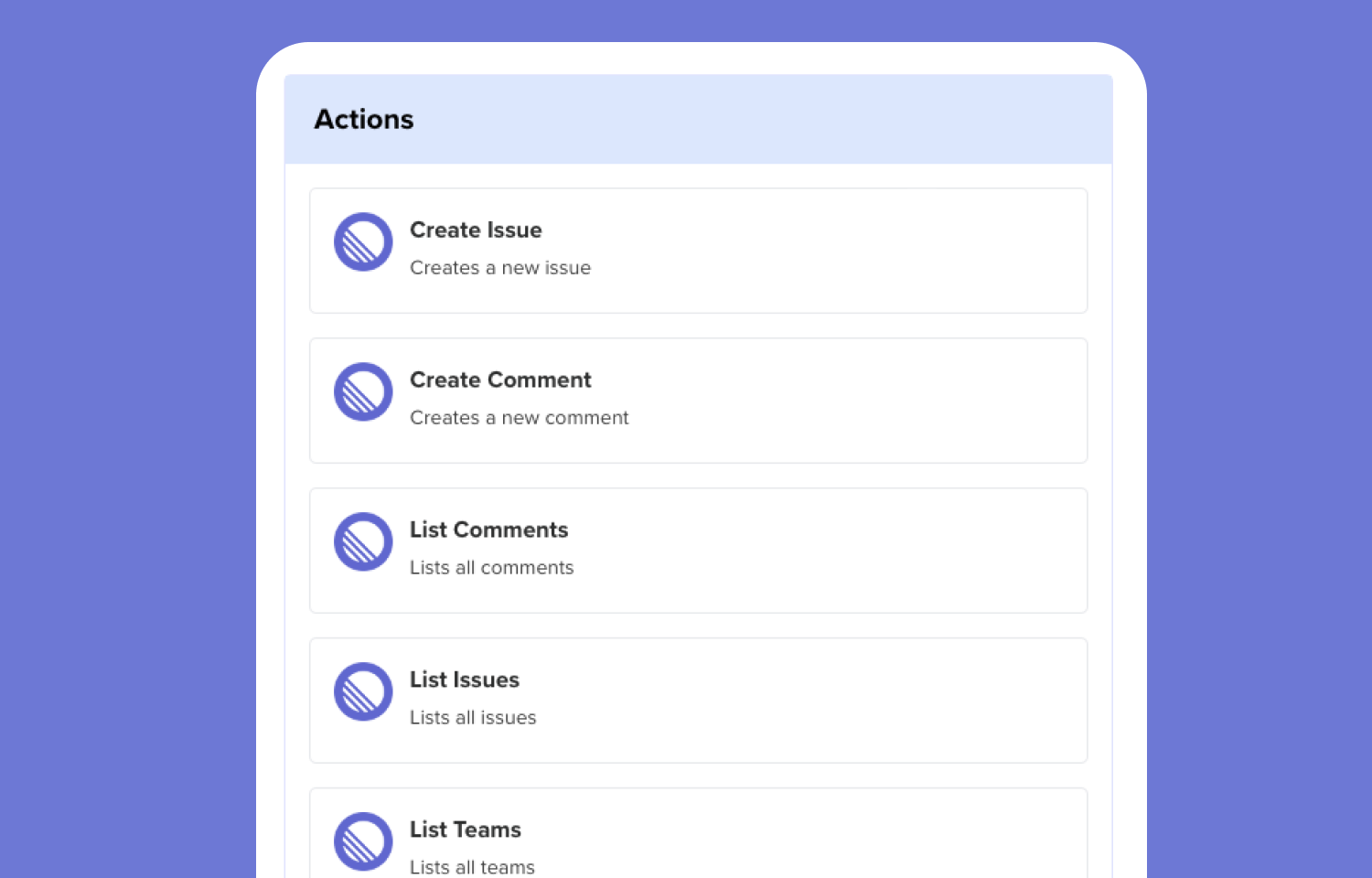 Actions for Route5 that SureTrigger has