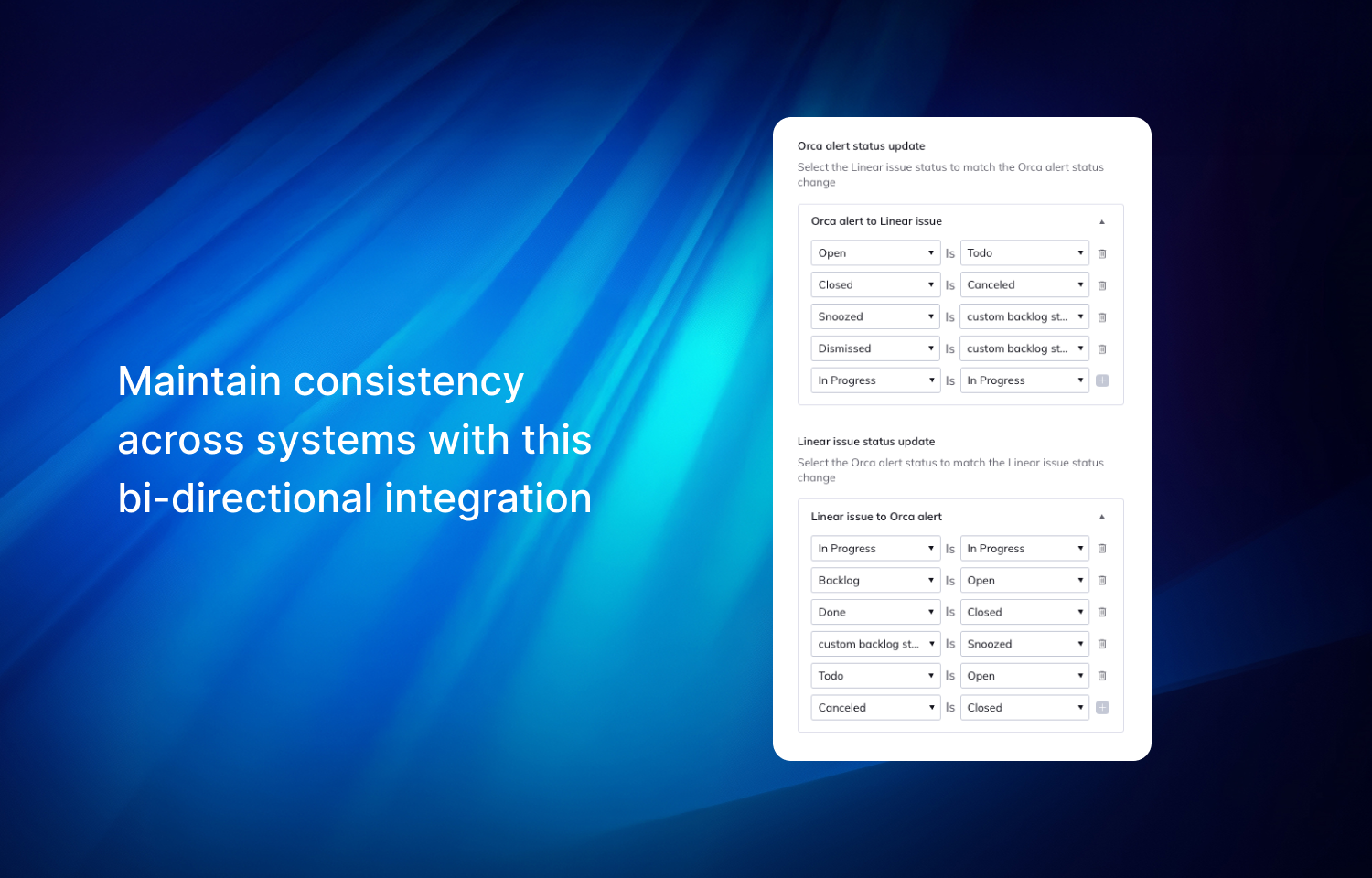 Bidirectional sync with Orca
