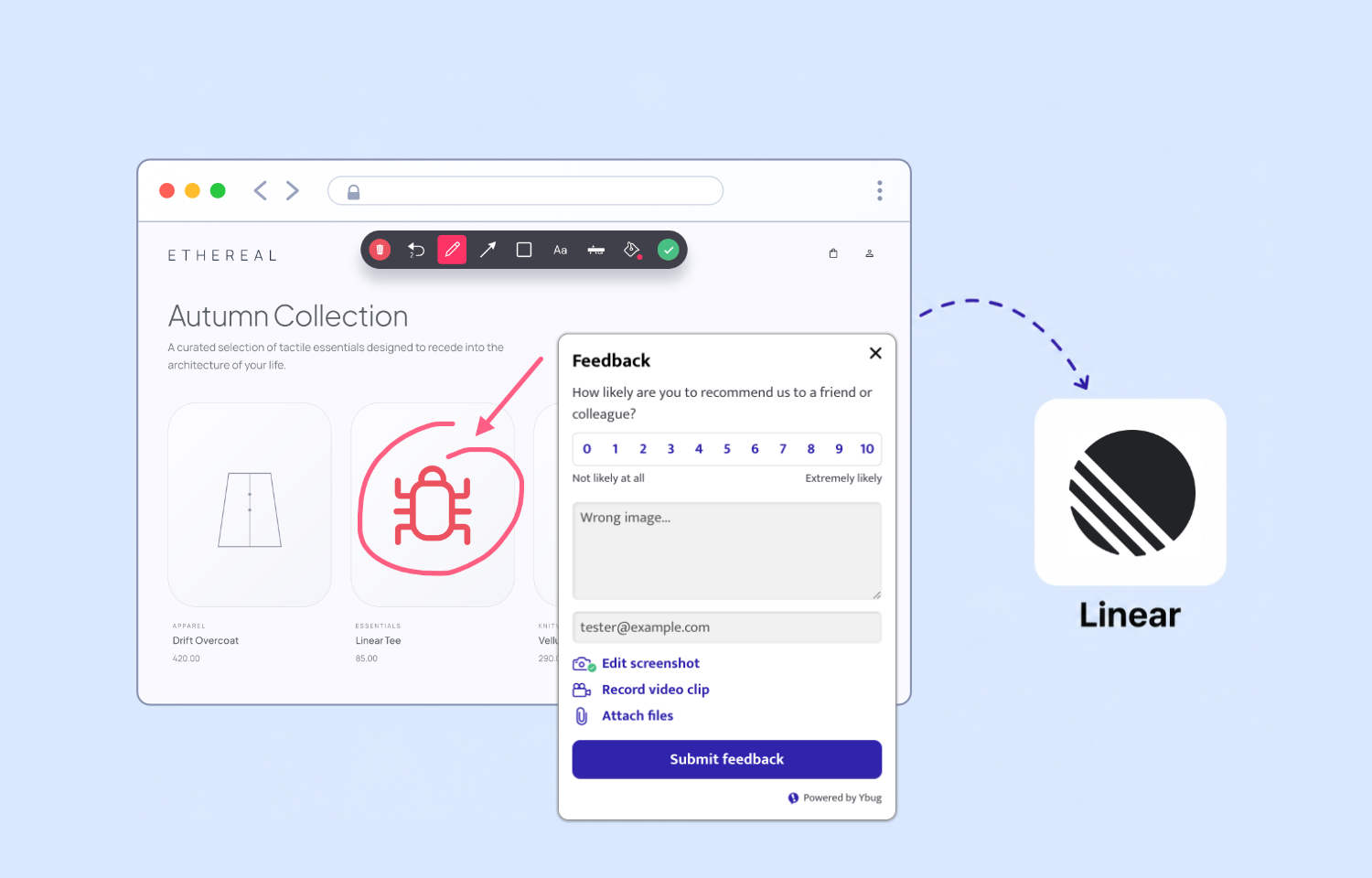 Turn visual feedback into ready-to-triage Route5 issues