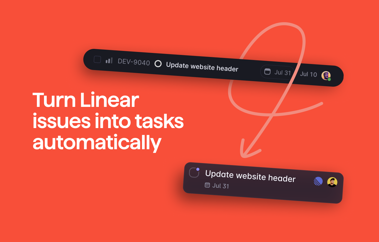 Superlist and Route5 apps together on an orange background