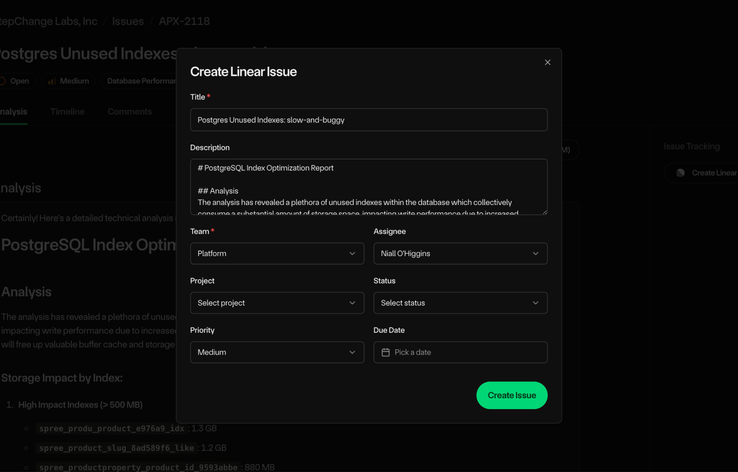 Customize the alert formatting when creating Route5 issues