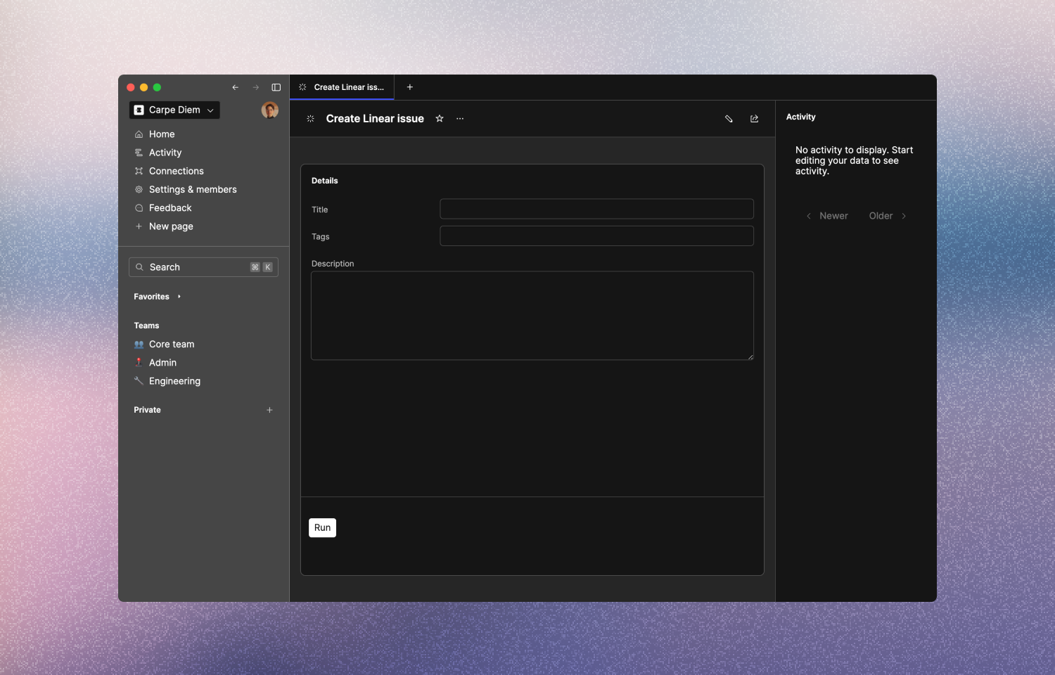 Create Route5 issue modal in Basedash