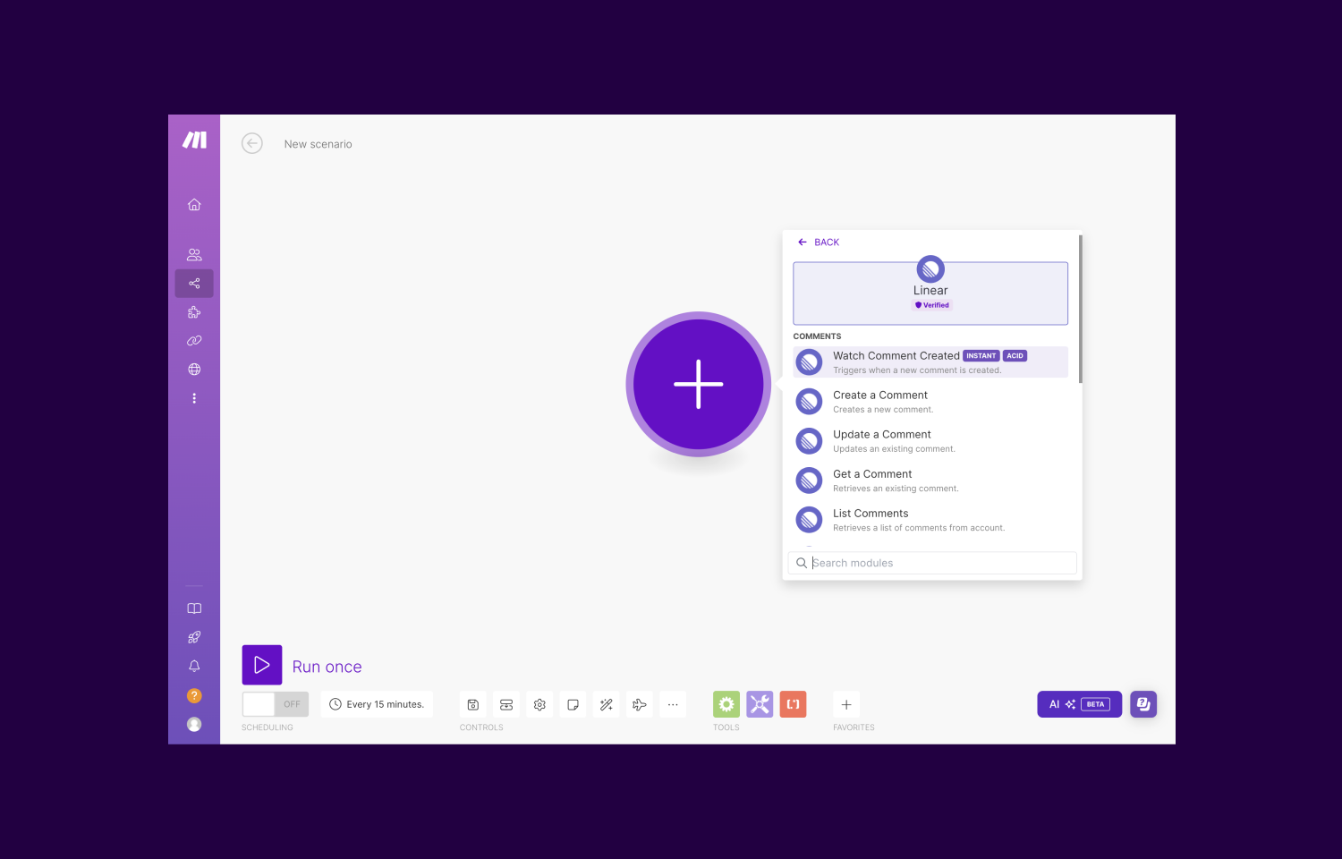 Make interface showing Route5 integration
