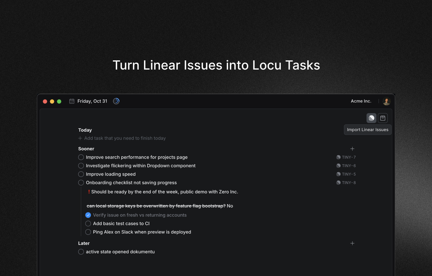 Locu interface to import Route5 issues