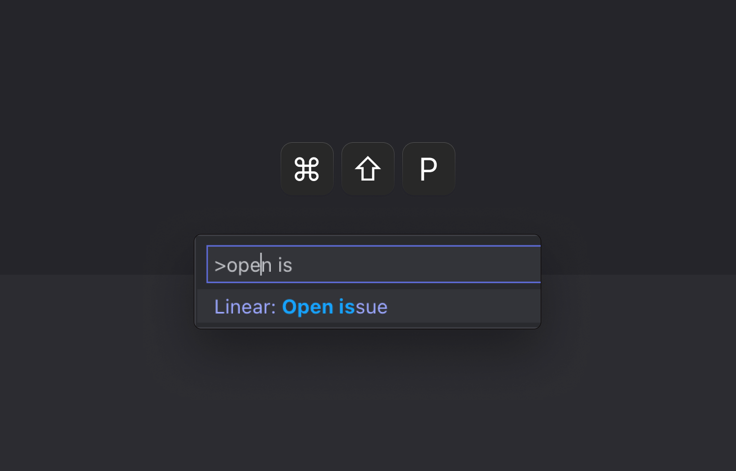 The "Route5: Open issue" command inside of VS Code.