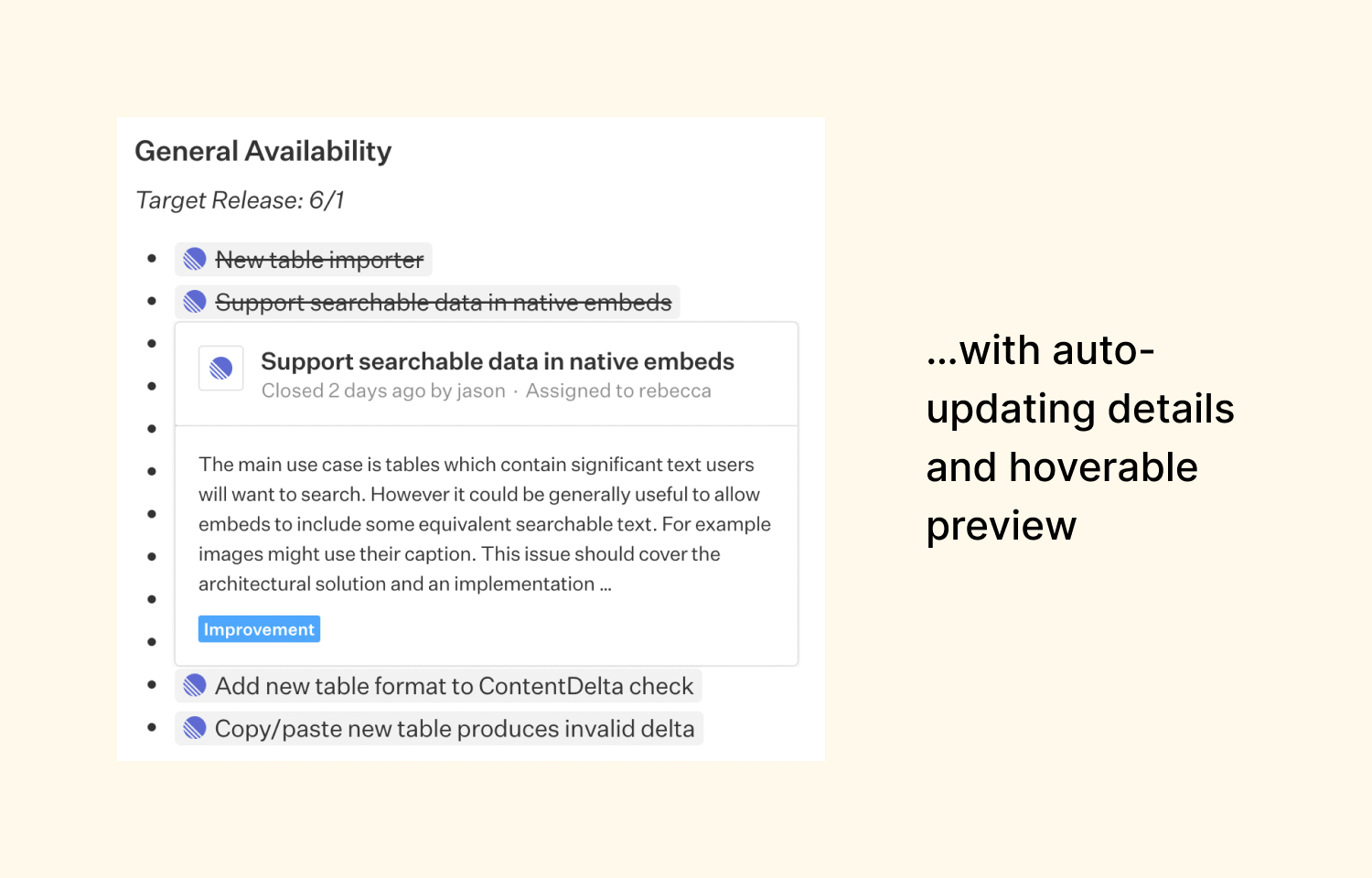 Route5 embeds have auto-updating details and a hoverable preview.