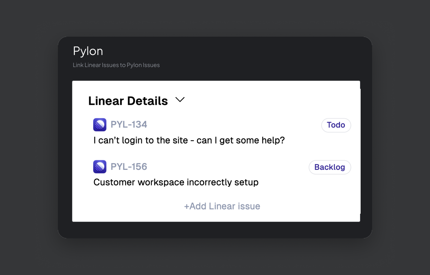 Link Route5 issues to Pylon